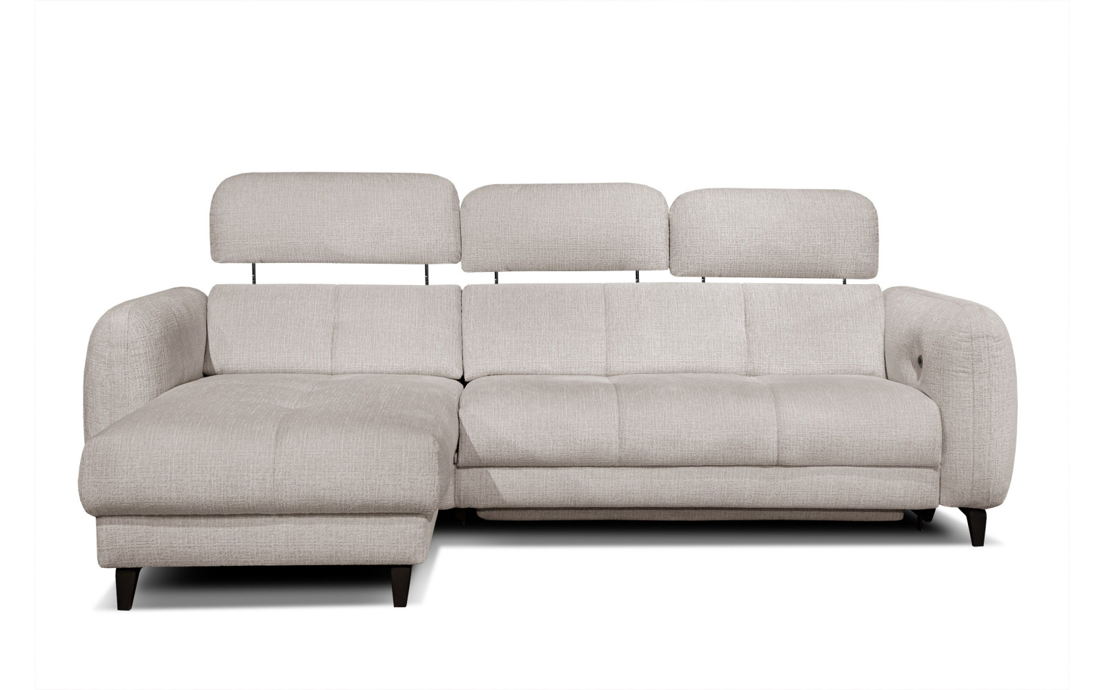 SVEN 3-Sitzer Ecksofa links, 1 relax XL, verstellbare Kopfstützen, creme