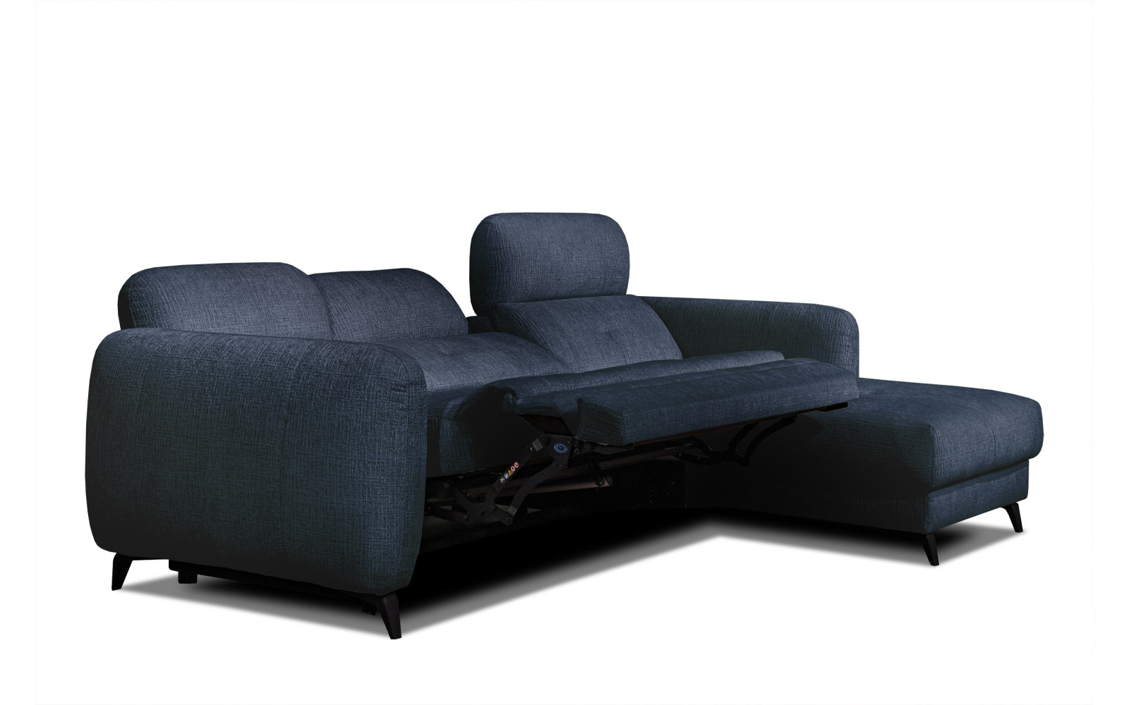 SVEN Ecksofa 3-Sitzer rechts, 1 relax XL, verstellbare Kopfstützen, marineblau