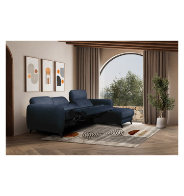 SVEN Ecksofa 3-Sitzer rechts, 1 relax XL, verstellbare Kopfstützen, marineblau