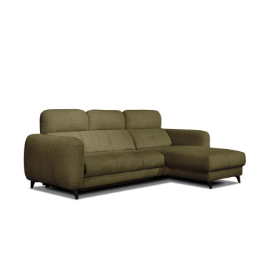SVEN Ecksofa 3-Sitzer rechts, 1 relax XL, verstellbare Kopfstützen, olivgrün