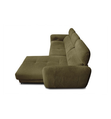 SVEN Ecksofa 3-Sitzer rechts, 1 relax XL, verstellbare Kopfstützen, olivgrün
