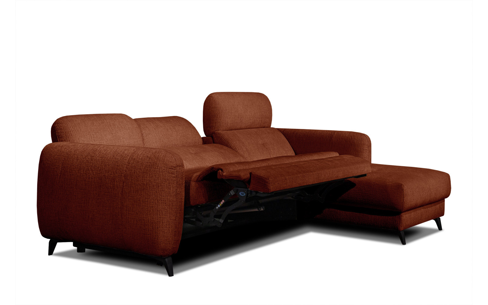 SVEN Ecksofa 3-Sitzer rechts, 1 relax XL, verstellbare Kopfstützen, rot