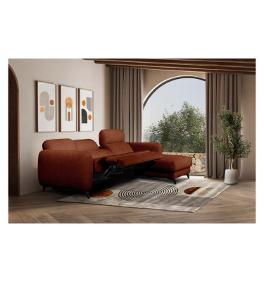 SVEN Ecksofa 3-Sitzer rechts, 1 relax XL, verstellbare Kopfstützen, rot