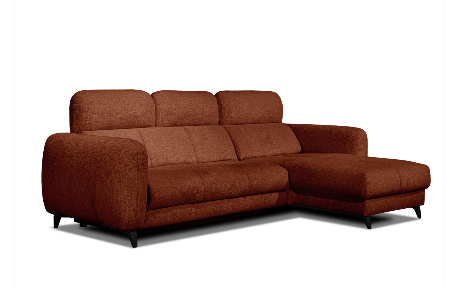 SVEN Ecksofa 3-Sitzer rechts, 1 relax XL, verstellbare Kopfstützen, rot