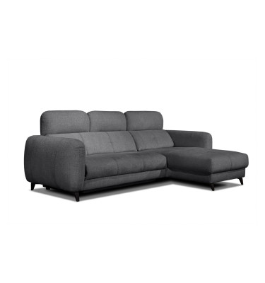 SVEN Ecksofa 3-Sitzer rechts, 1 relax XL, verstellbare Kopfstützen, dunkelgrau