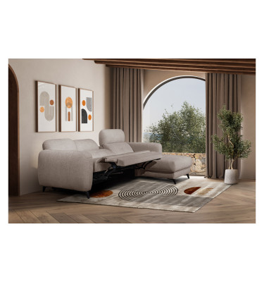 SVEN Ecksofa 3-Sitzer rechts, 1 relax XL, verstellbare Kopfstützen, beige