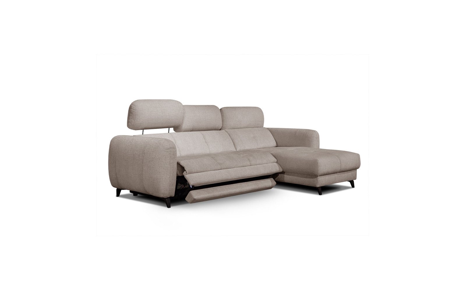 SVEN Ecksofa 3-Sitzer rechts, 1 relax XL, verstellbare Kopfstützen, beige