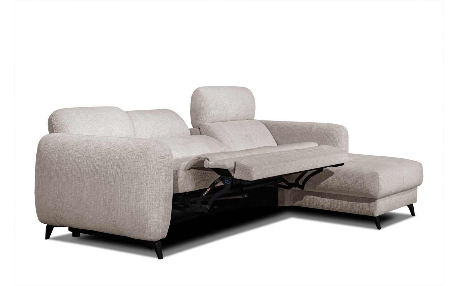 SVEN Ecksofa 3-Sitzer rechts, 1 relax XL, verstellbare Kopfstützen, creme