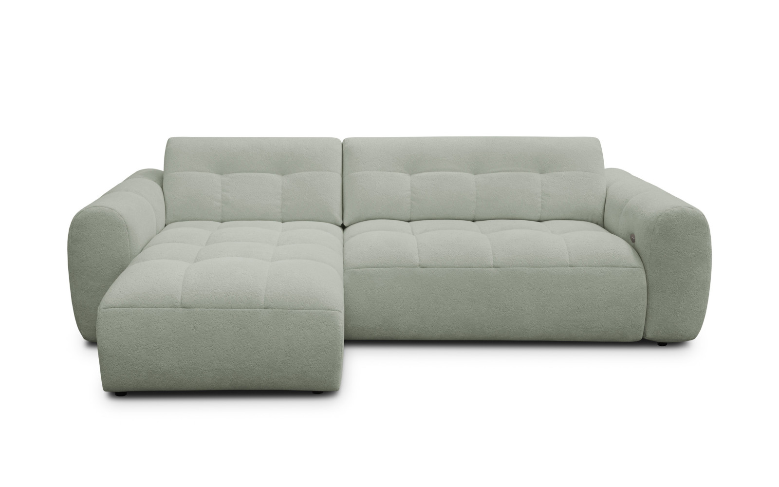 Ecksofa 4-Sitzer links LUMERO, hellgrün