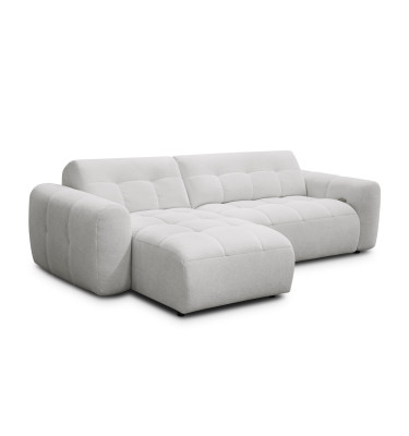 Ecksofa 4-Sitzer links LUMERO, hellgrau