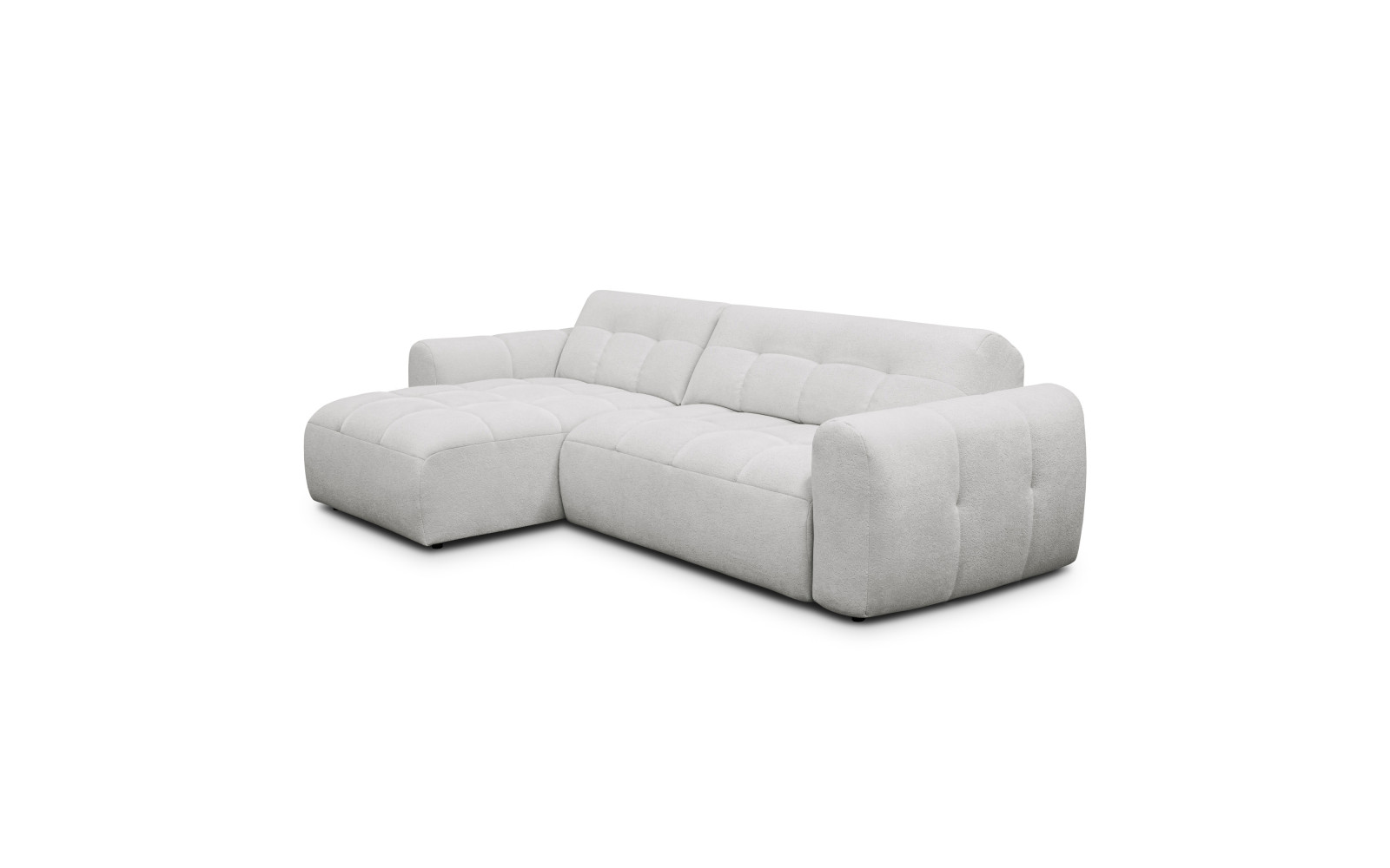 Ecksofa 4-Sitzer links LUMERO, hellgrau