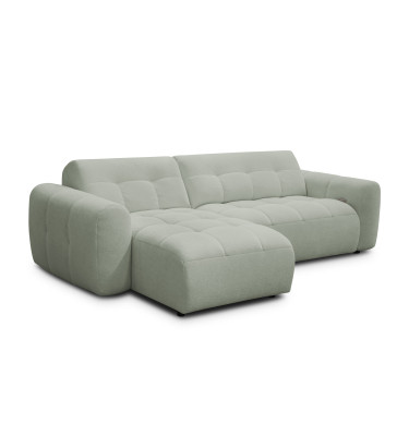 Ecksofa 4-Sitzer links LUMERO, hellgrün