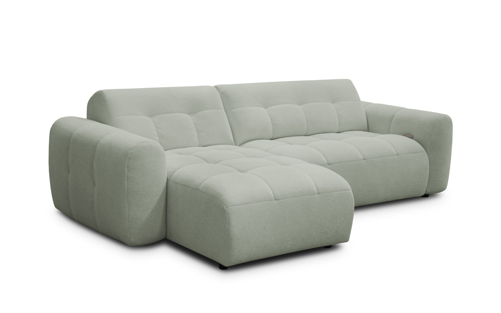 Ecksofa 4-Sitzer links LUMERO, hellgrün