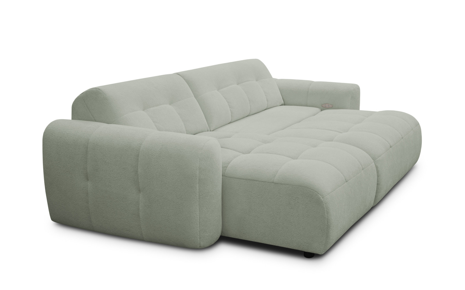 Ecksofa 4-Sitzer links LUMERO, hellgrün
