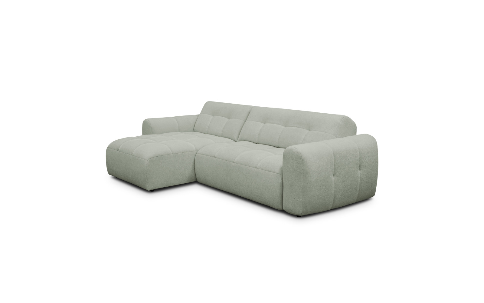 Ecksofa 4-Sitzer links LUMERO, hellgrün