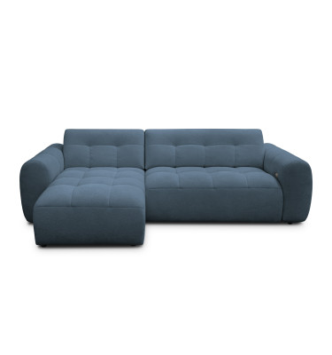 Ecksofa 4-Sitzer links LUMERO, marineblau