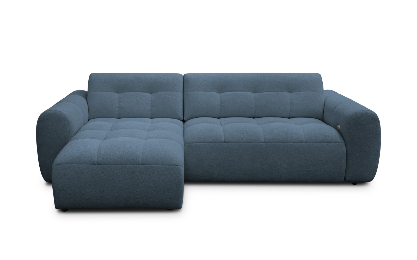 Ecksofa 4-Sitzer links LUMERO, marineblau