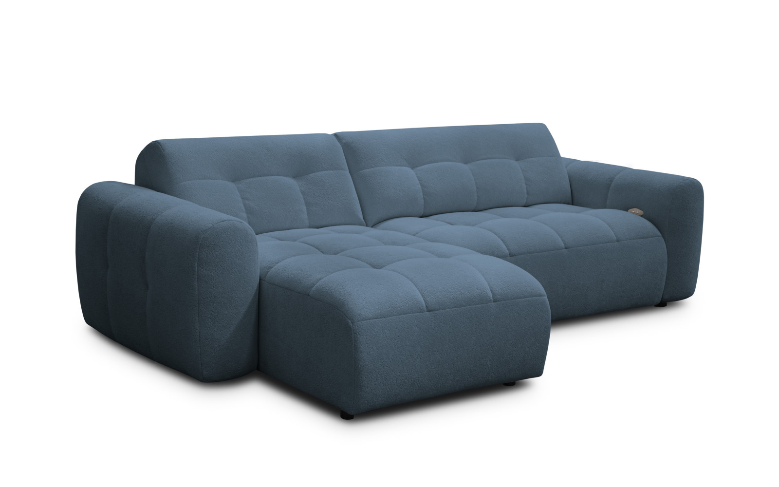 Ecksofa 4-Sitzer links LUMERO, marineblau