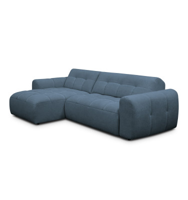 Ecksofa 4-Sitzer links LUMERO, marineblau
