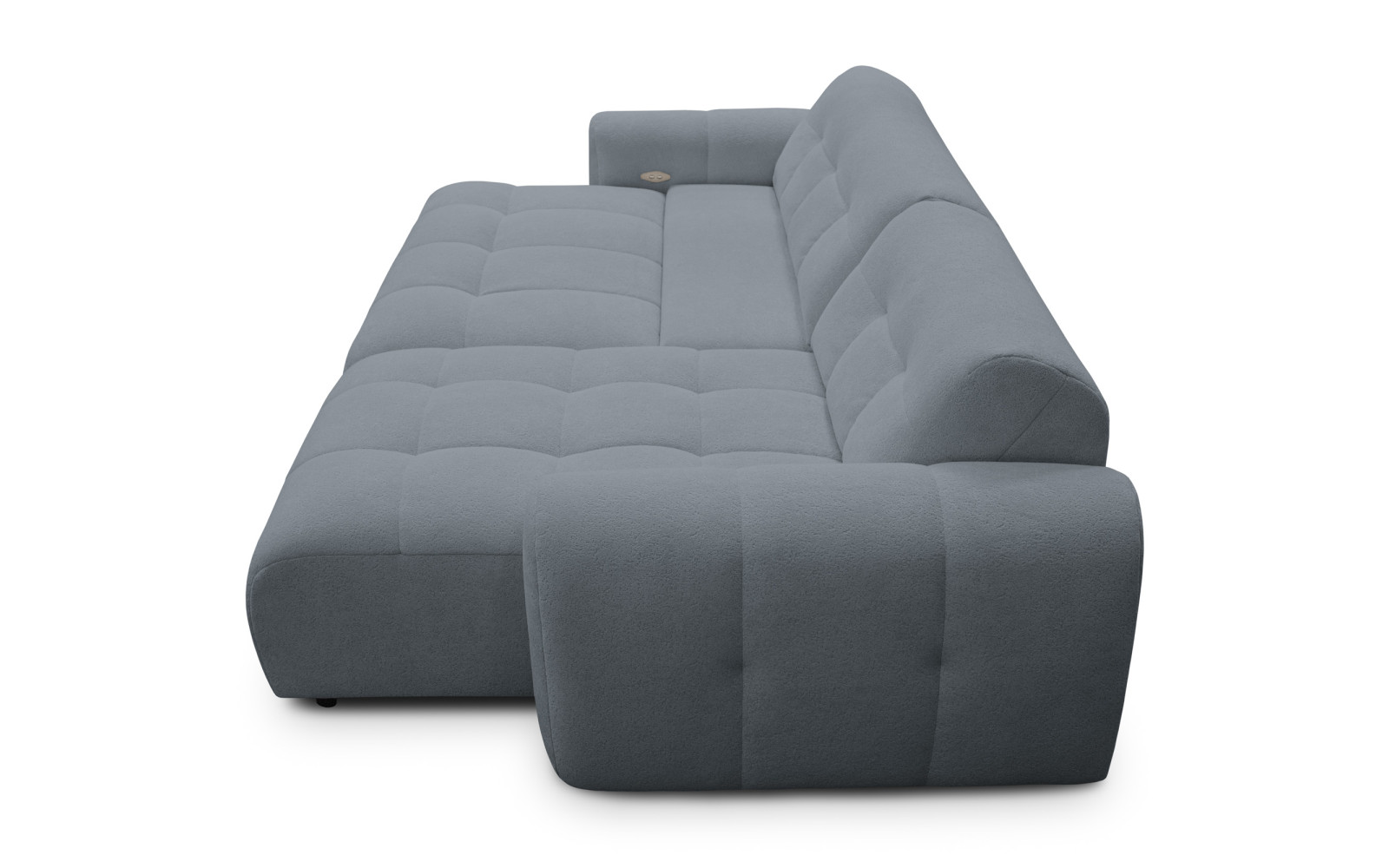 Ecksofa 4-Sitzer rechts LUMERO, graphitfarben