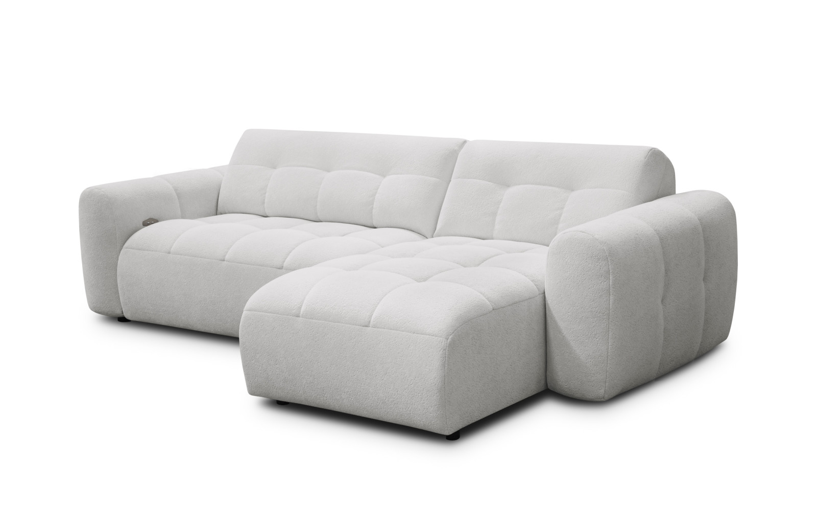 Ecksofa 4-Sitzer rechts LUMERO, hellgrau