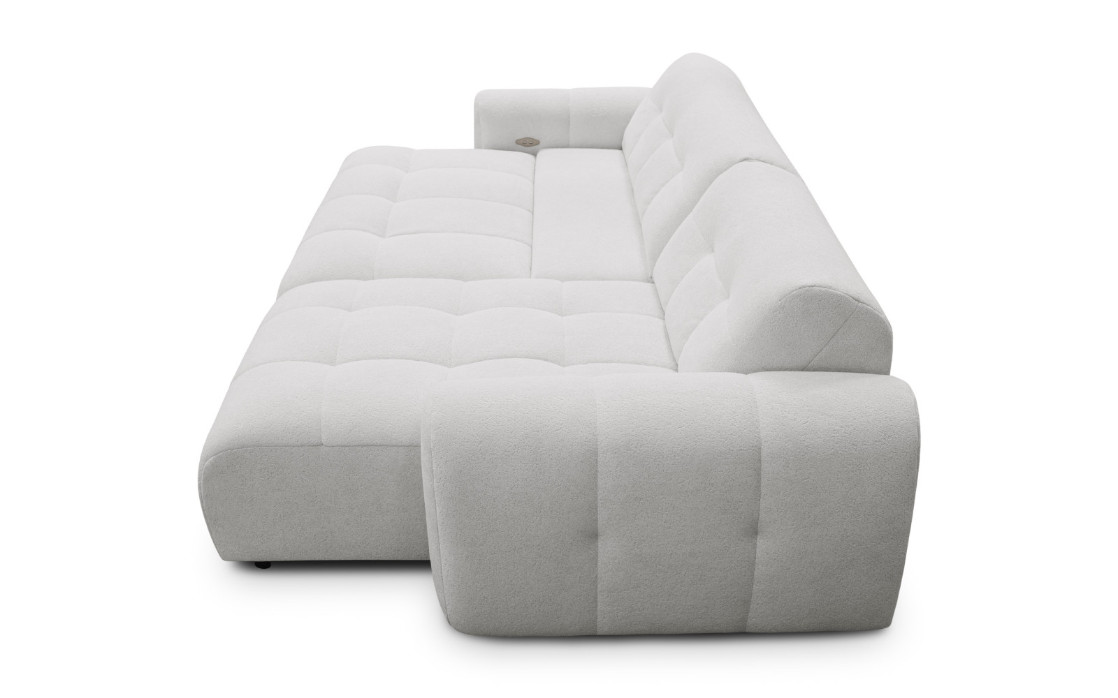 Ecksofa 4-Sitzer rechts LUMERO, hellgrau