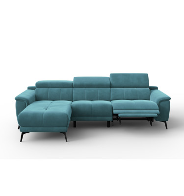 Ecksofa Relax 4-Sitzer links FIERO, Minter Veloursstoff