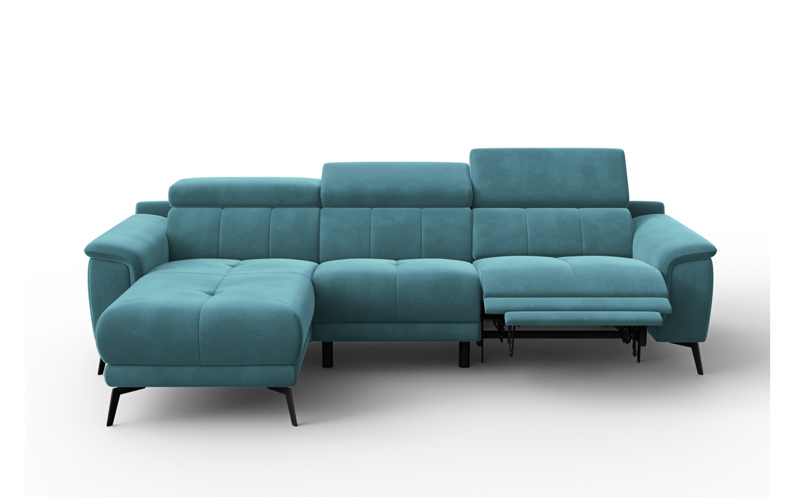 Ecksofa Relax 4-Sitzer links FIERO, Minter Veloursstoff