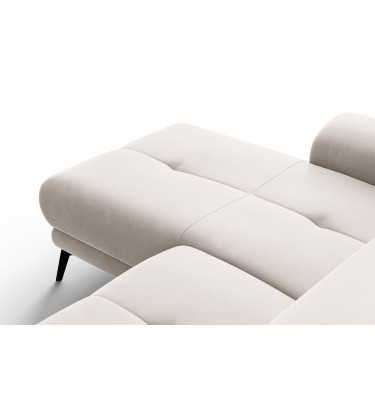 Ecksofa Relax 4-Sitzer links FIERO, Beiger Veloursstoff