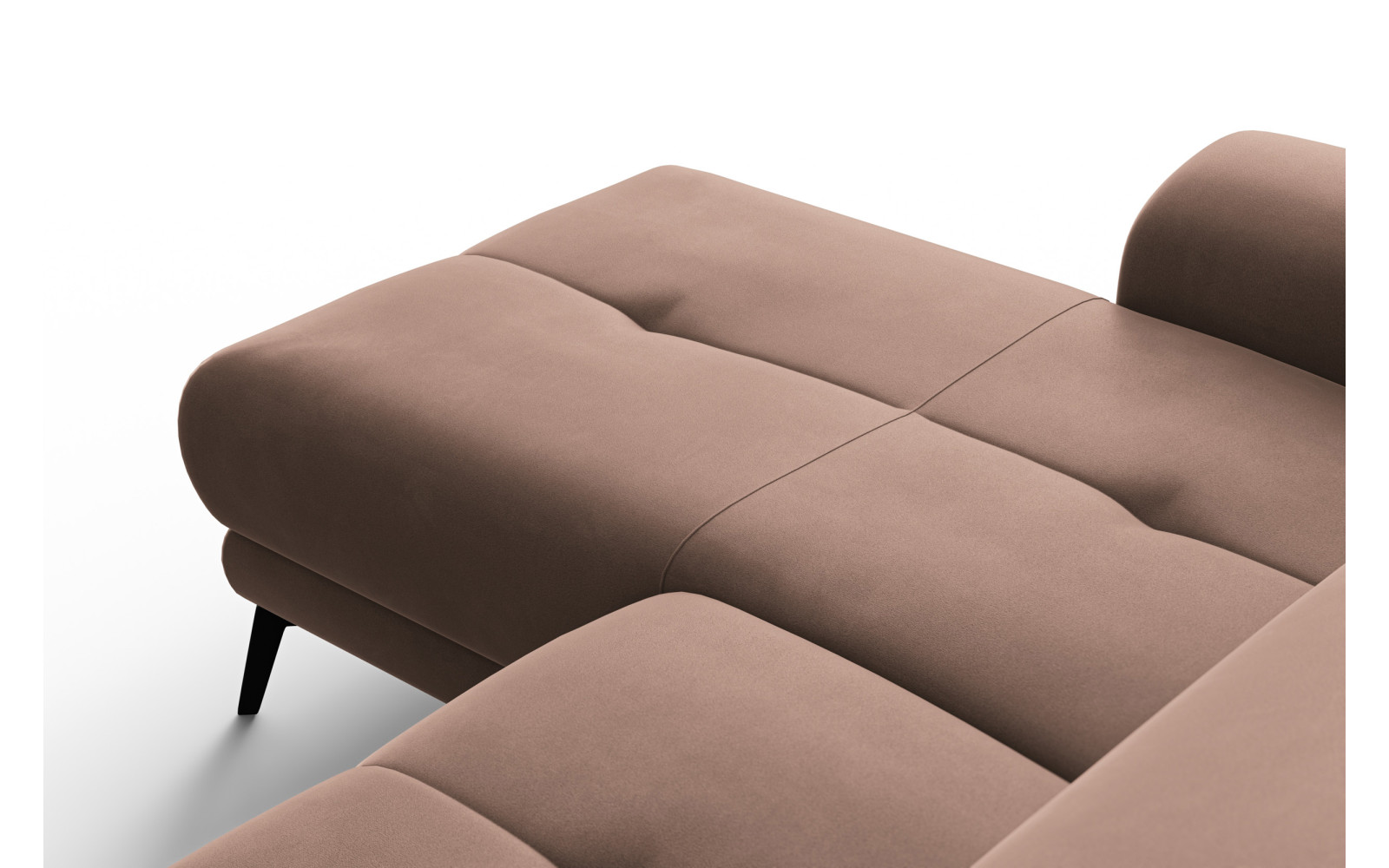 Ecksofa Relax 4-Sitzer links FIERO, Brauner Veloursstoff