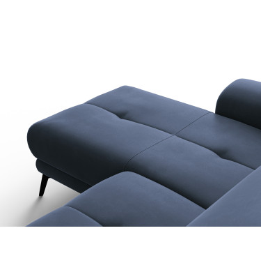 Ecksofa Relax 4-Sitzer links FIERO, Marineblauer Veloursstoff