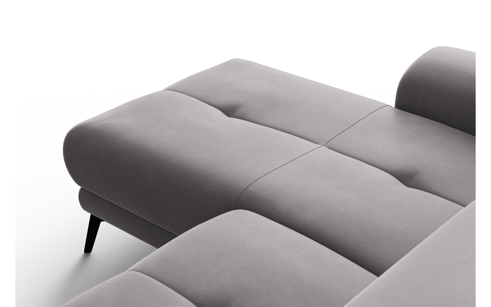 Ecksofa Relax 4-Sitzer links FIERO, Dunkelgrauer Veloursstoff