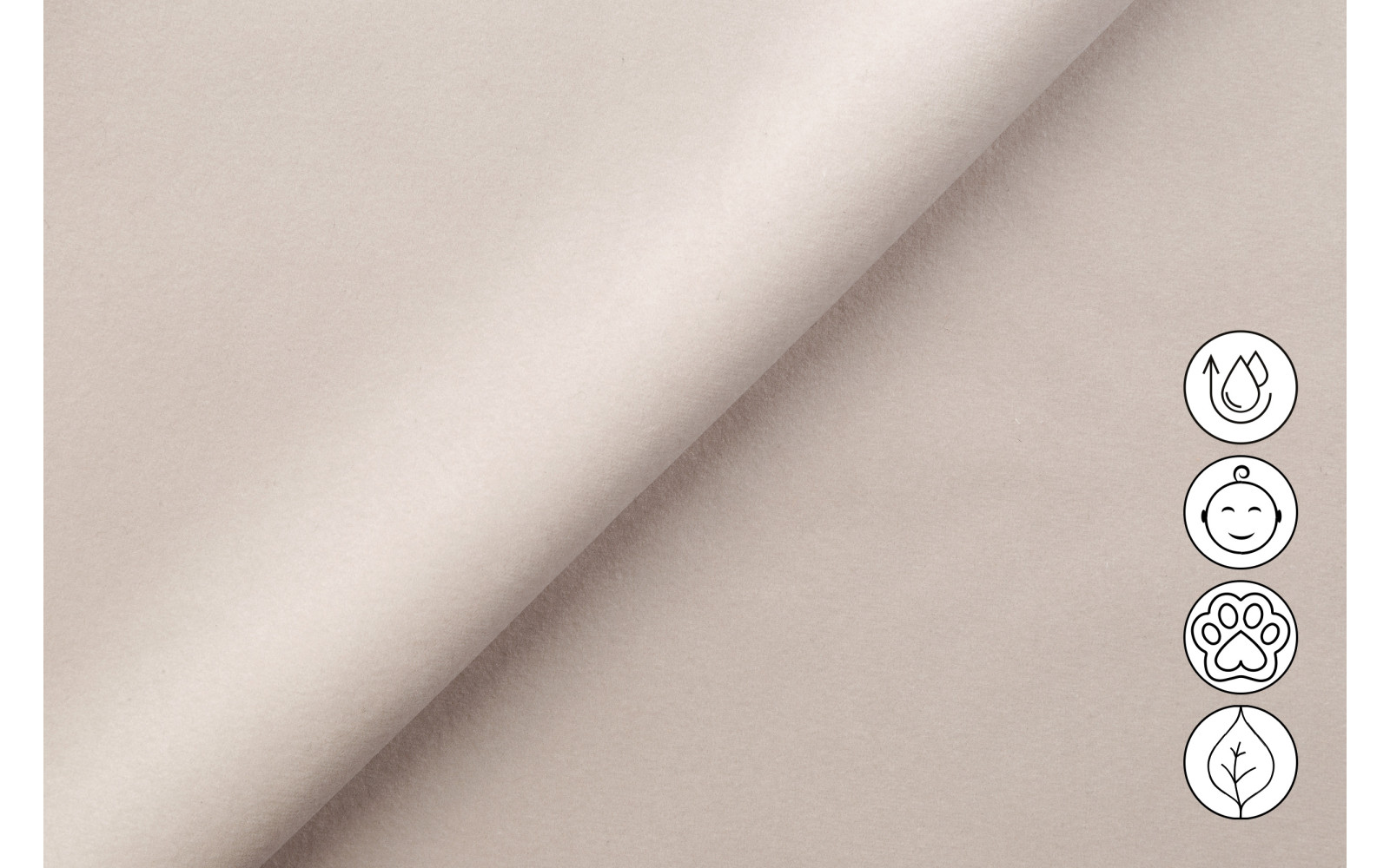 Ecksofa Relax 4-Sitzer rechts FIERO, Beiger Veloursstoff