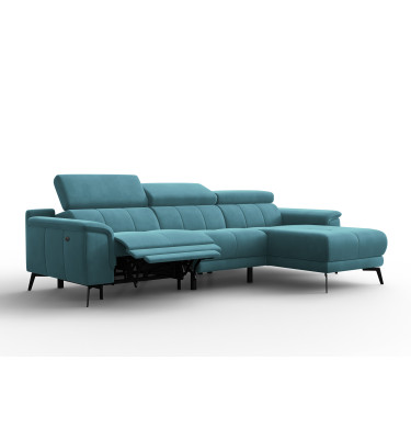 Ecksofa Relax 4-Sitzer rechts FIERO, Minter Veloursstoff
