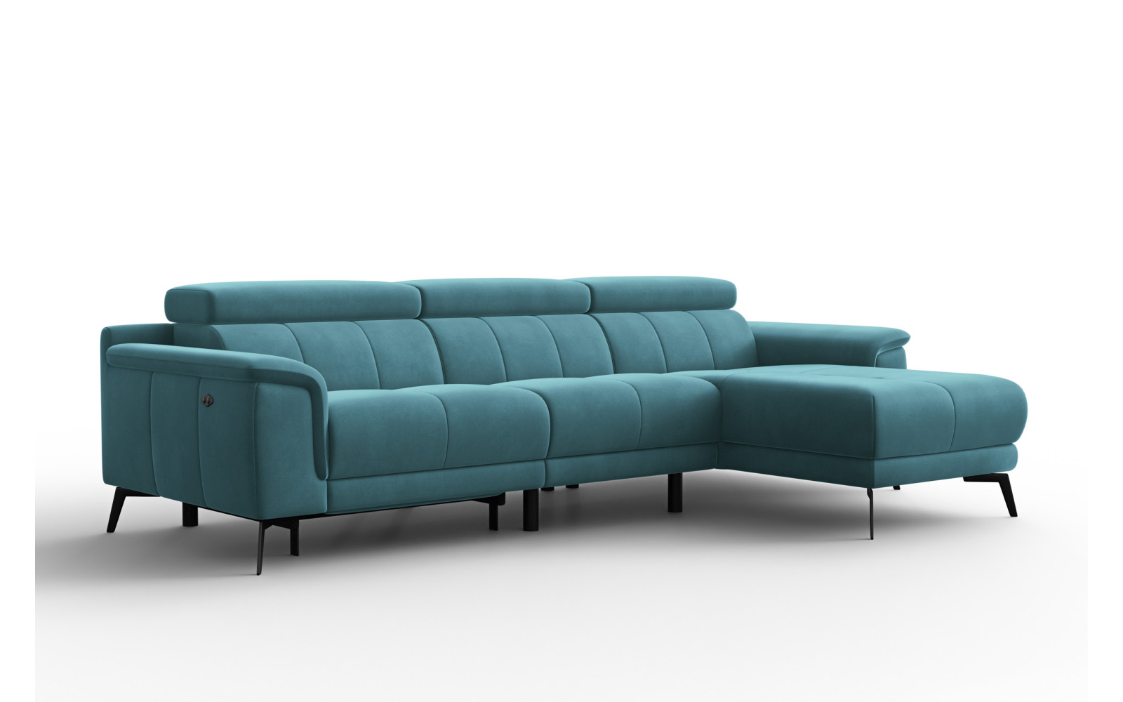 Ecksofa Relax 4-Sitzer rechts FIERO, Minter Veloursstoff