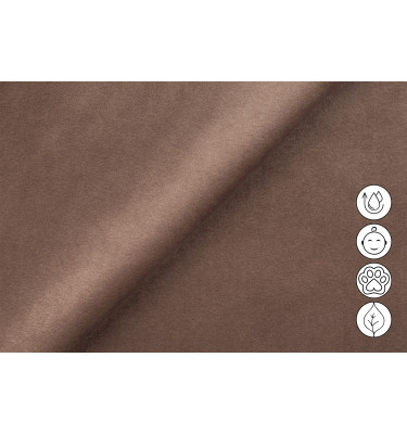 Ecksofa Relax 4-Sitzer rechts FIERO, Brauner Veloursstoff