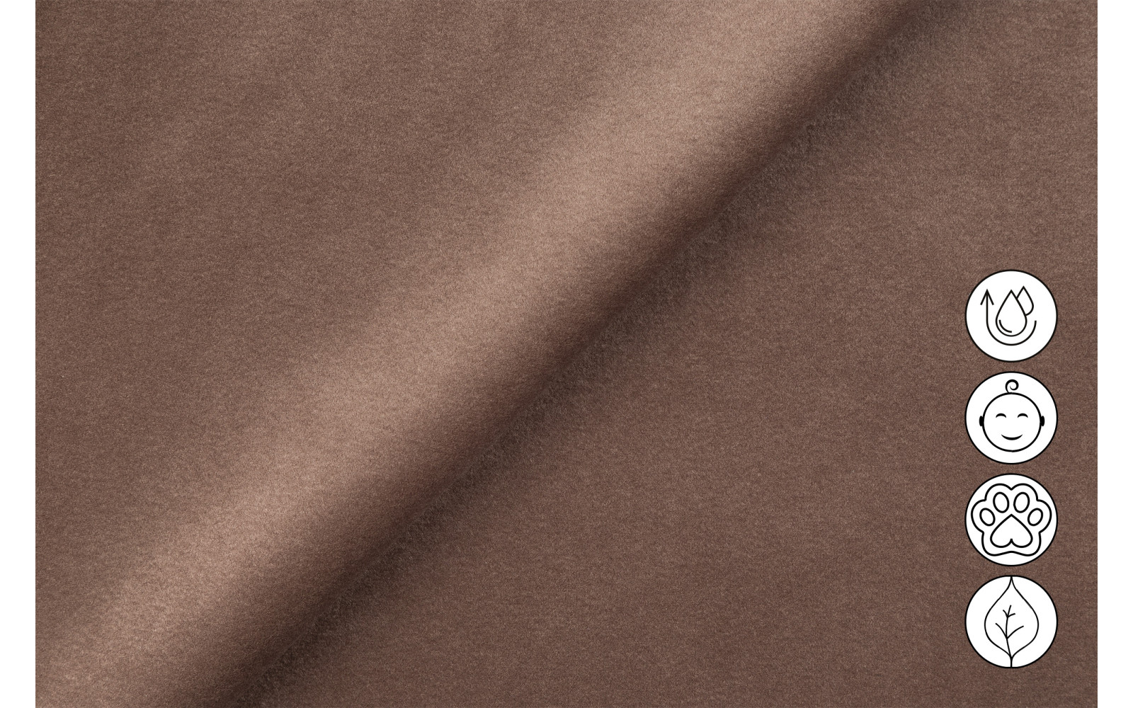Ecksofa Relax 4-Sitzer rechts FIERO, Brauner Veloursstoff