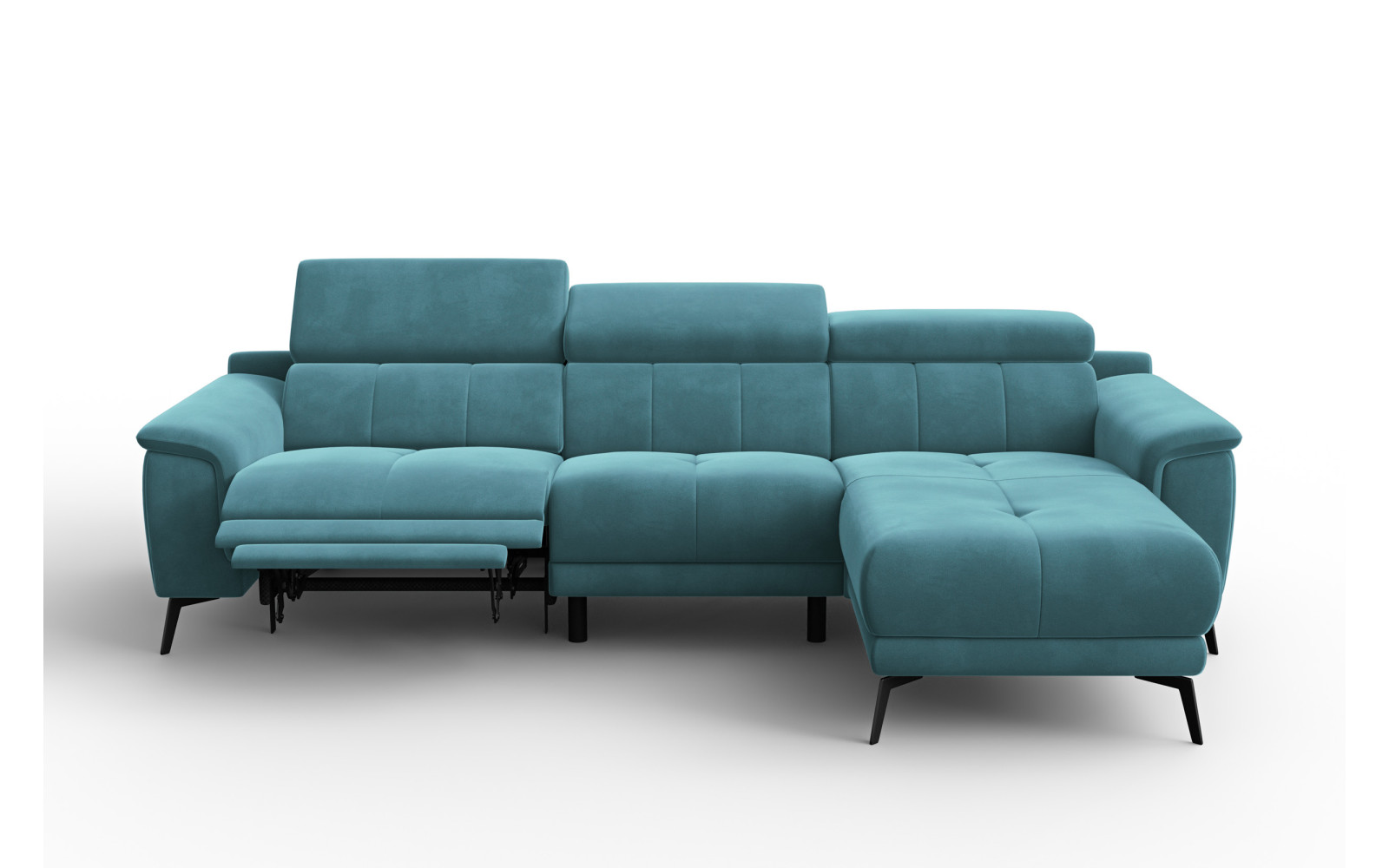 Ecksofa Relax 4-Sitzer rechts FIERO, Minter Veloursstoff