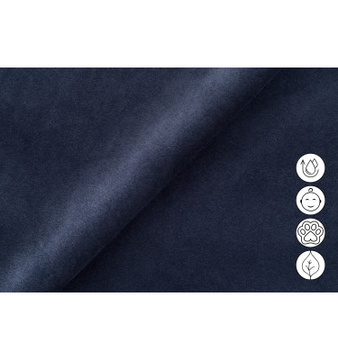Ecksofa Relax 4-Sitzer rechts FIERO, Marineblauer Veloursstoff