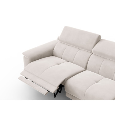 Ecksofa Relax 4-Sitzer rechts FIERO, Beiger Veloursstoff