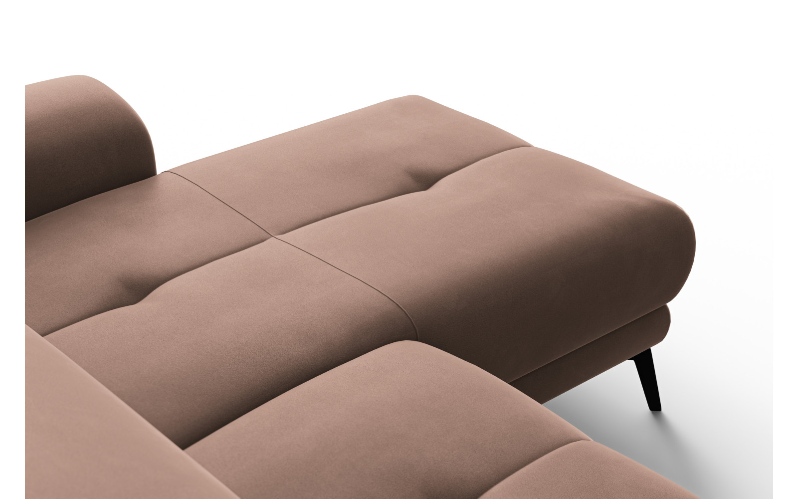 Ecksofa Relax 4-Sitzer rechts FIERO, Brauner Veloursstoff