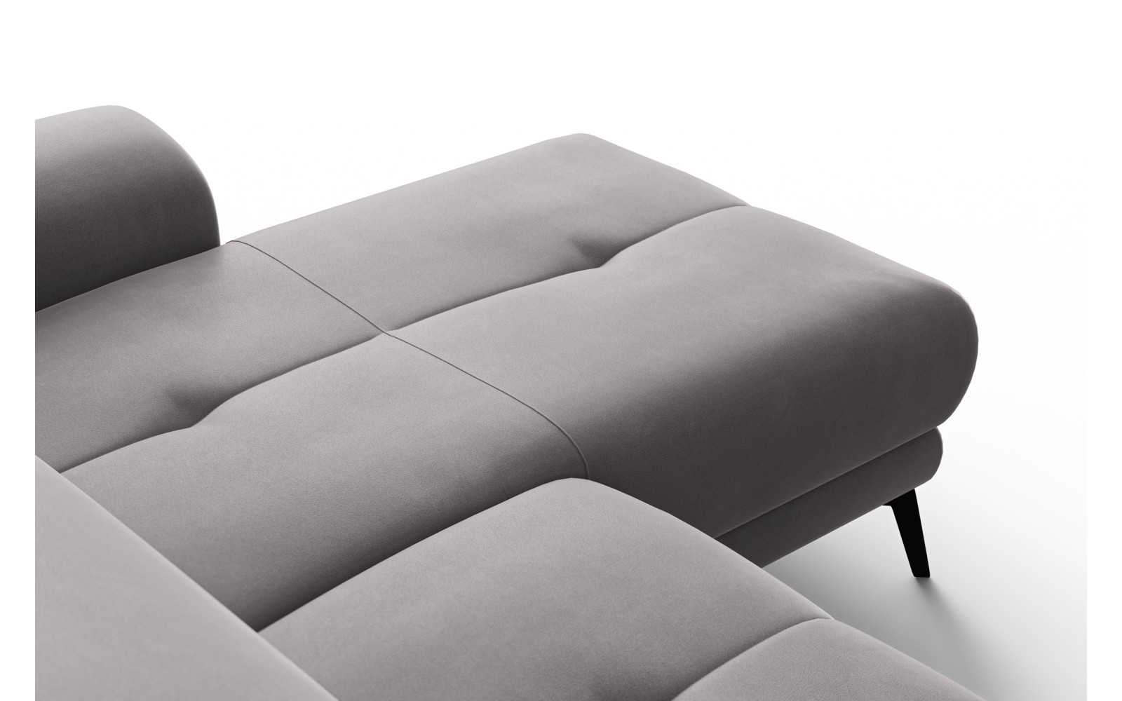 Ecksofa Relax 4-Sitzer rechts FIERO, Dunkelgrauer Veloursstoff