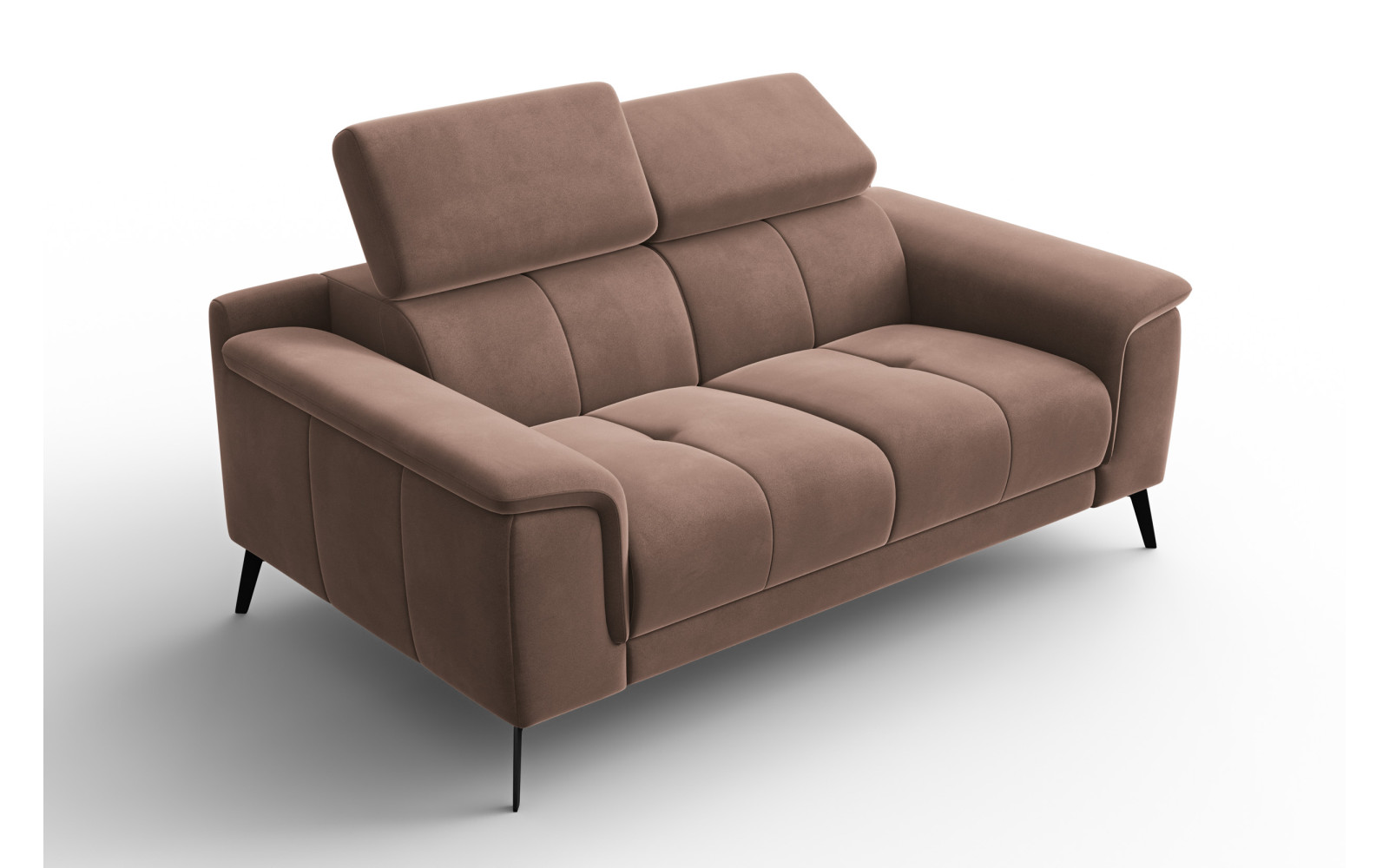 Sofa 2-Sitzer FIERO, Brauner Veloursstoff