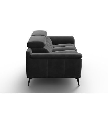 Sofa 2-Sitzer FIERO, Schwarzer Veloursstoff