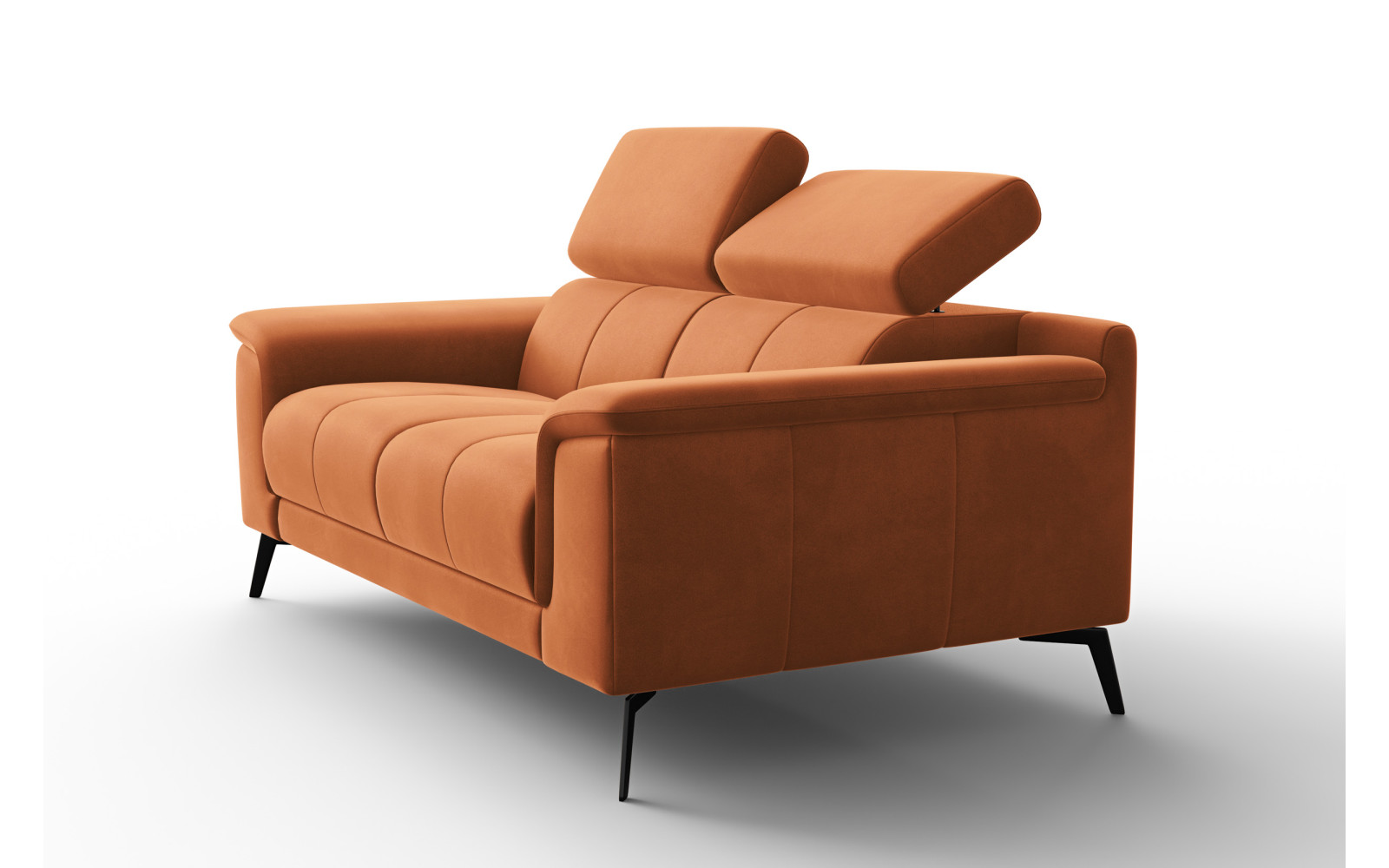Sofa 2-Sitzer FIERO, Oranger Veloursstoff
