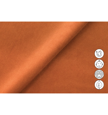 Ecksofa Relax 4-Sitzer rechts FIERO, Oranger Veloursstoff