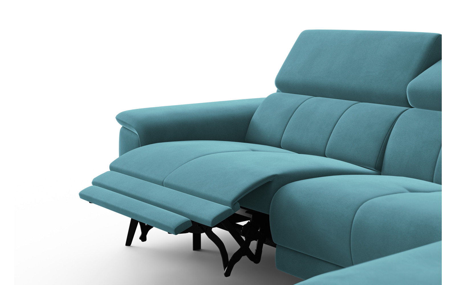 Ecksofa Relax 4-Sitzer rechts FIERO, Minter Veloursstoff