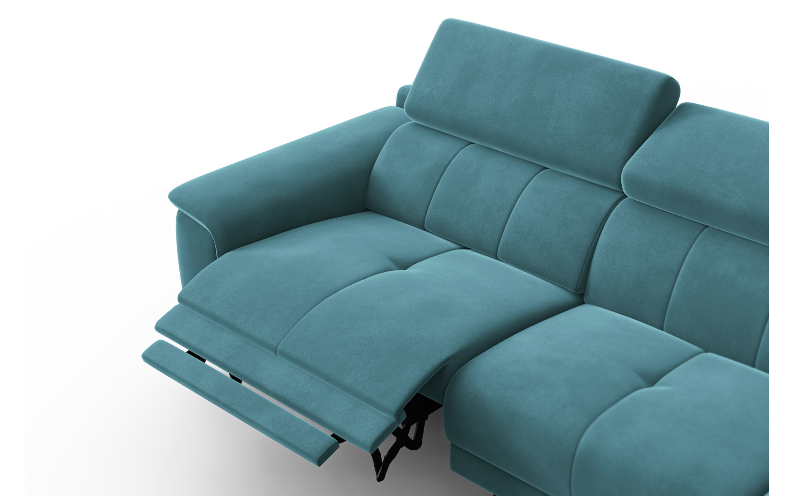 Ecksofa Relax 4-Sitzer rechts FIERO, Minter Veloursstoff
