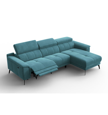 Ecksofa Relax 4-Sitzer rechts FIERO, Minter Veloursstoff