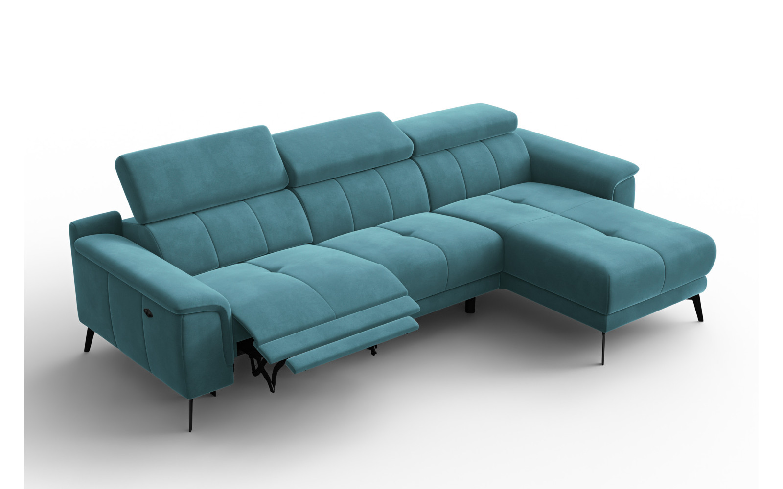 Ecksofa Relax 4-Sitzer rechts FIERO, Minter Veloursstoff